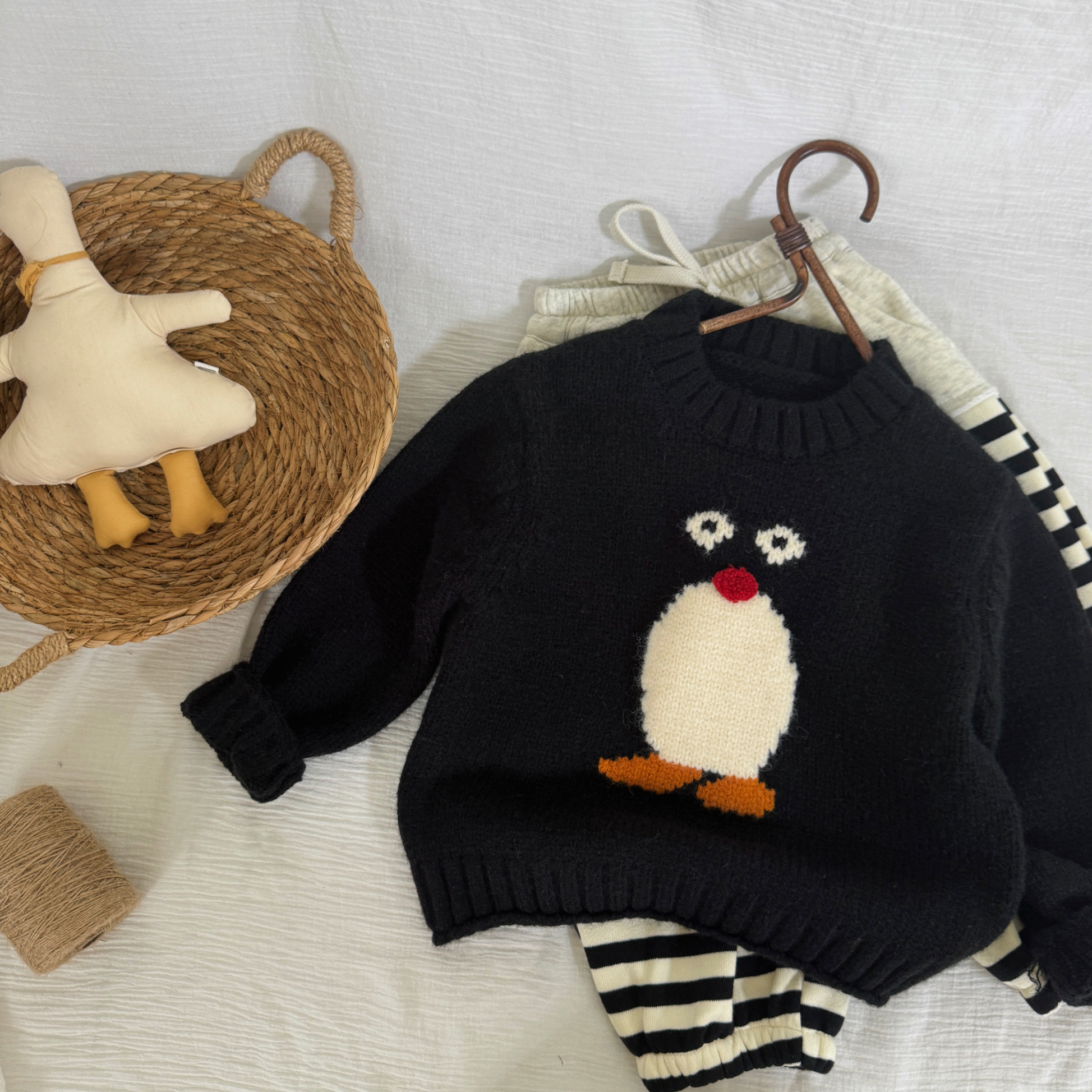 儿童毛衣男加厚2025冬季新款小童企鹅上衣潮宝宝卡通针织衫女洋气,童装/婴儿装/亲子装,毛衣/针织衫,淘宝优惠券,粉丝福利购,淘宝优惠卷