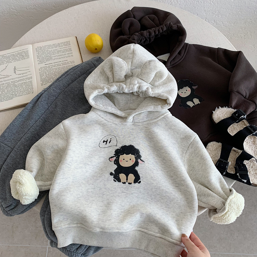不二妈连帽卫衣冬季加绒加厚卡通