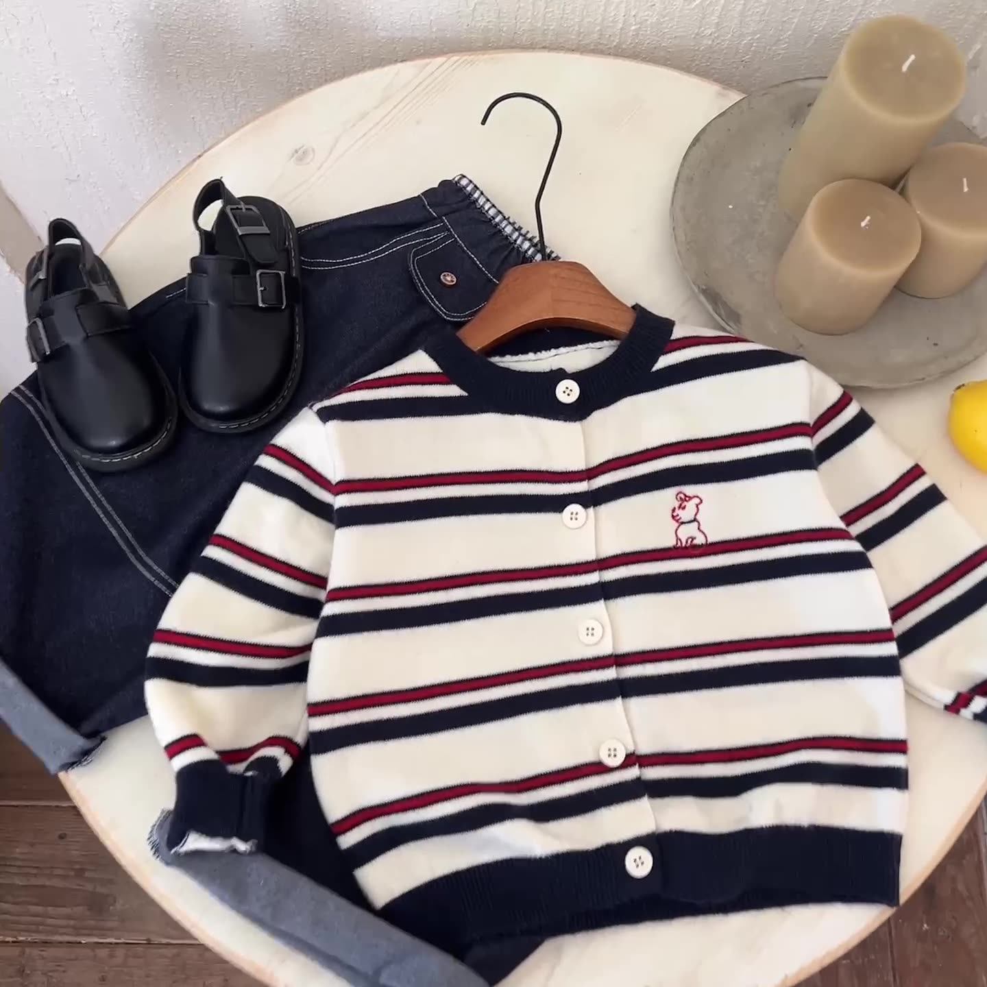 儿童条纹毛衣男2025秋季新款小童针织衫潮宝宝小狗开衫外套女洋气,童装/婴儿装/亲子装,毛衣/针织衫,淘宝优惠券,粉丝福利购,淘宝优惠卷