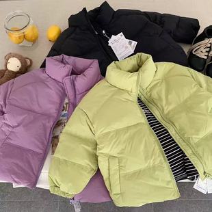 90白鸭绒儿童羽绒服男2025冬季款小童纯色棉服保暖宝宝外套女短款