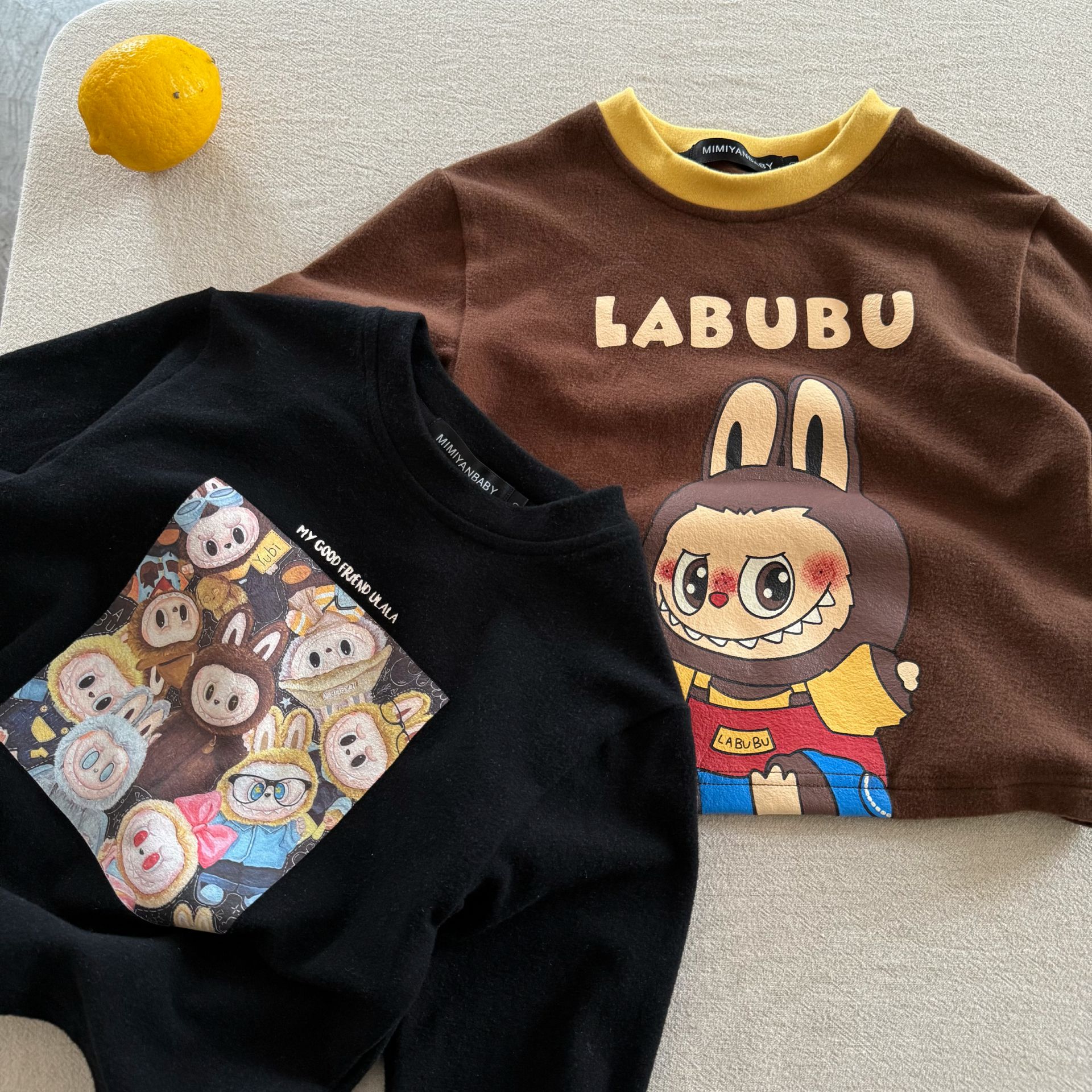 不二妈秋冬薄绒T恤卡通洋气宽松