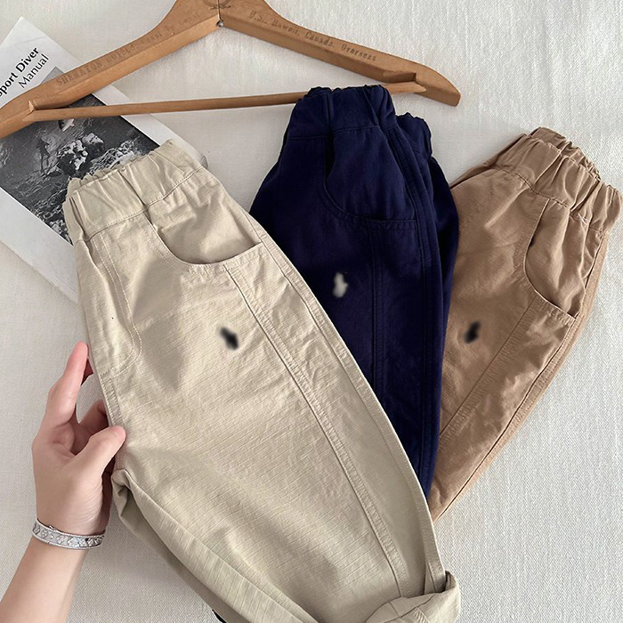 儿童秋款休闲裤男童2025新款长裤子小童洋气宝宝纯色直筒裤女纯棉