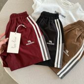 新款 2026夏季 小童条纹五分裤 潮宝宝中裤 儿童运动短裤 女薄款 男韩版