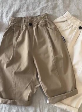 儿童休闲裤2026春秋新款童装男童女童宽松百搭棉布裤子宝宝长裤潮