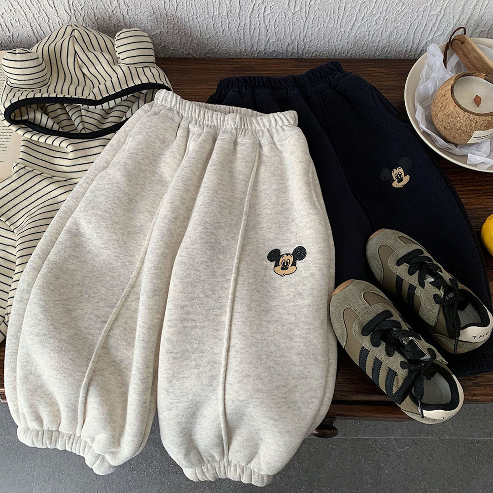 不二妈加绒加厚休闲裤卡通一体绒