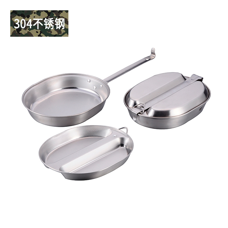 美式军迷水壶饭盒便携304不锈钢