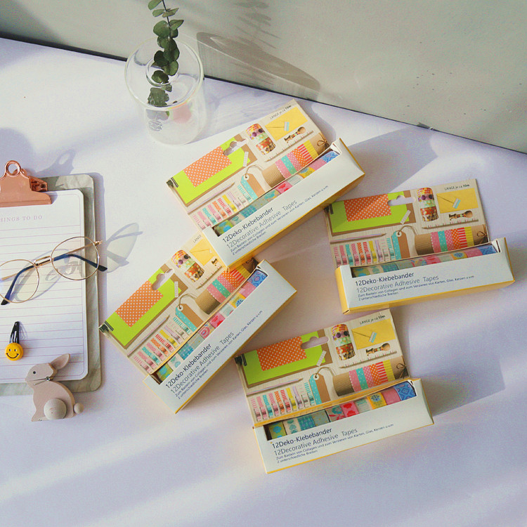 A4 原DAN 文艺少女要入 彩色DIY装饰手帐纸质胶布10卷装