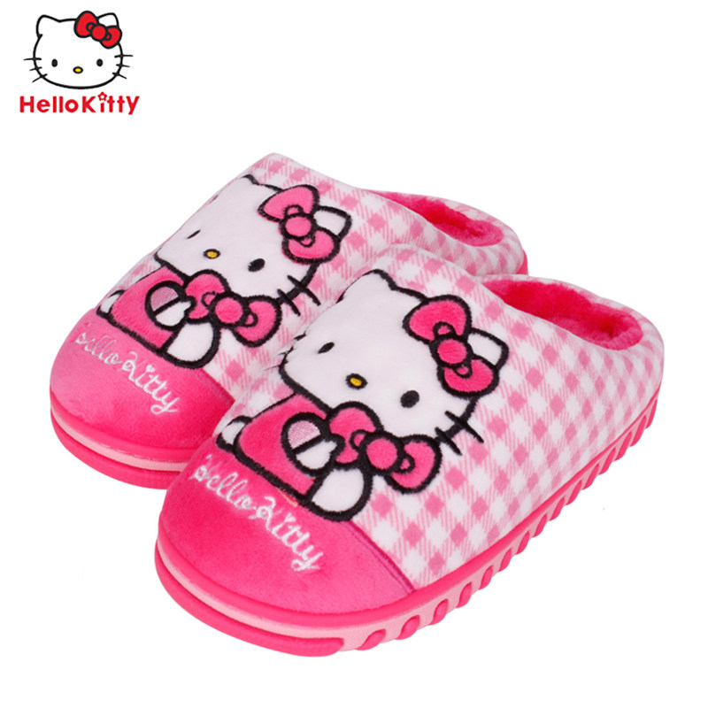 Pantoufles enfants en suède HELLO KITTY pour hiver - Ref 1035498 Image 4