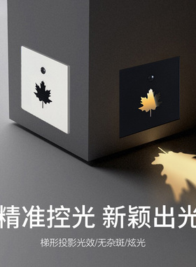 树叶 86型 嵌入式 led人体感应 智能地脚灯 过道台阶踏步灯楼梯灯