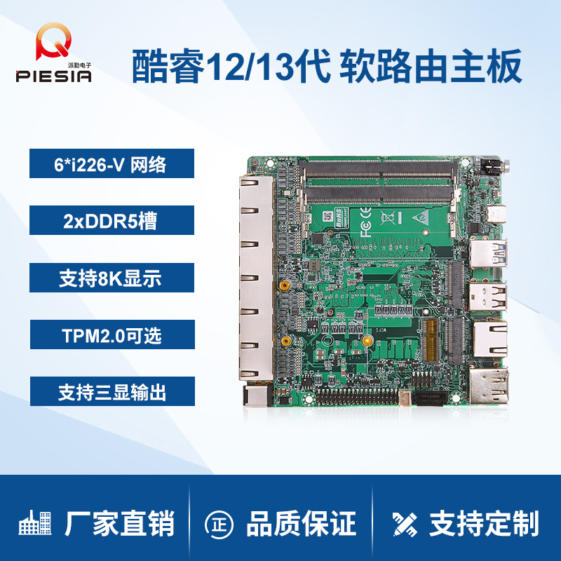 派勤I7-1260P/I7-1360P软路由2.5G网口机器视觉工业控制主板