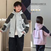 男女童韩式 新款 撞色连帽冲锋衣外套夹克77815 2026春季 牛哆哆童装