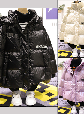 大E小e冬季新款90白鸭绒儿童连帽羽绒服男女童保暖外套21801