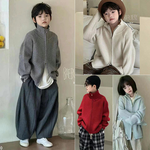 809160 儿童毛衣外套中大童男女童拉链衫 品牌童装 2024秋冬针织开衫