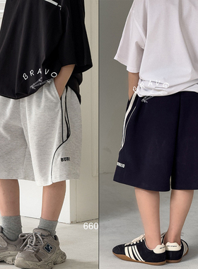 布芮欧童装2025夏季新款男女童透气休闲短裤中大童五分裤潮66013