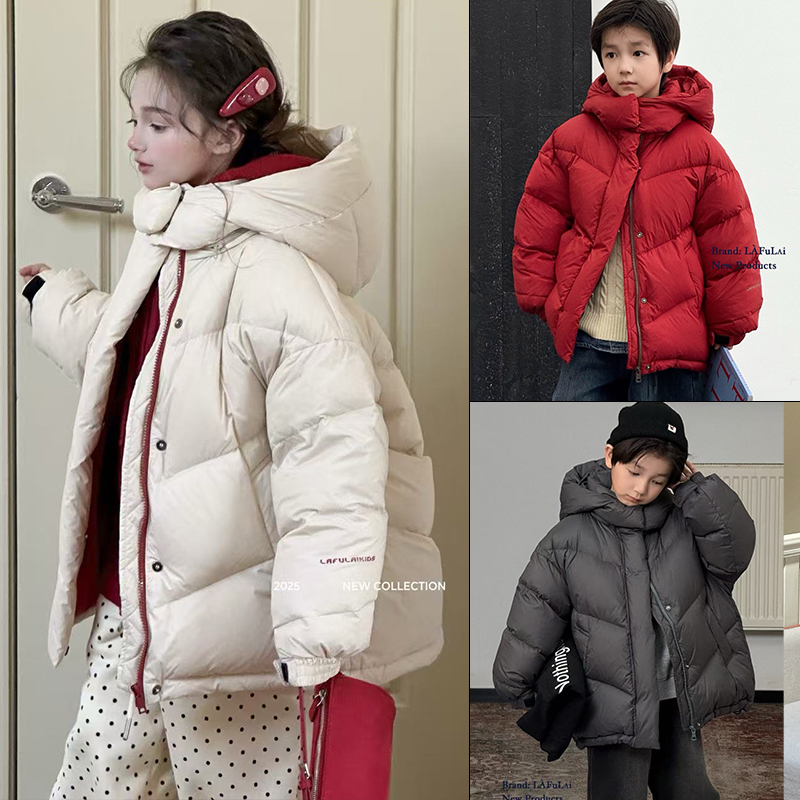 啦芙莱童装韩版百搭防泼水羽绒服
