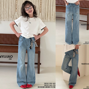 女童喇叭裤 新款 韩版 儿童休闲修身 18152 天依角童装 牛仔裤 2026春季