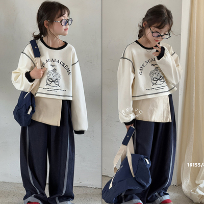 布芮欧女童洋气短款小狗刺绣T恤