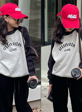 大E小e童装冬季新款落肩袖字母毛衣线衫男女童针织衫潮82525