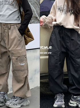 BOQ童装秋季新品男女童工装裤中大童韩版洋气户外休闲裤82003