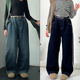 2024冬季 新款 男女中大童一体绒直筒牛仔裤 阳光爱橦童装 长裤 潮3660