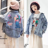 儿童牛仔衣男童女童韩版 牛哆哆童装 春装 涂鸦牛仔外套潮81111