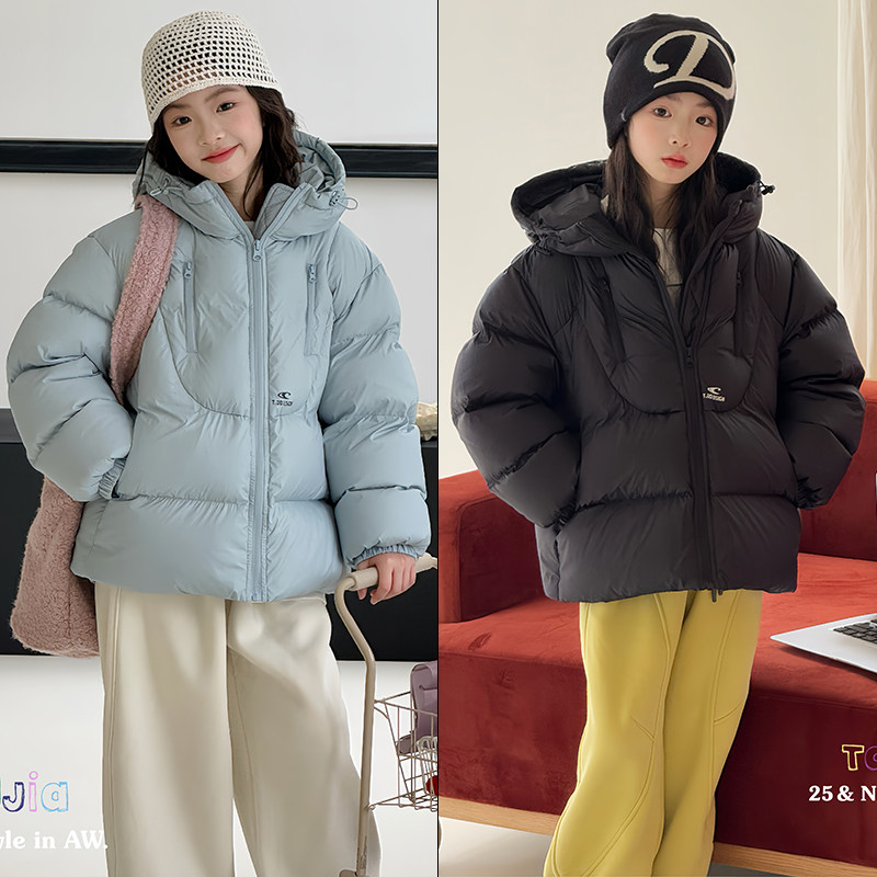 瑭伽童装2025冬季新品男女童时尚韩版90安心绒连帽羽绒服外套2528,童装/婴儿装/亲子装,羽绒服,淘宝优惠券,粉丝福利购,淘宝优惠卷