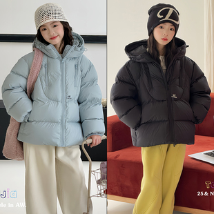 瑭伽童装2025冬季新品男女童时尚韩版90安心绒连帽羽绒服外套2528