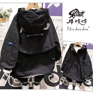 男女中大童冲锋衣夹克儿童连帽外套77359 新品 牛哆哆童装 秋季
