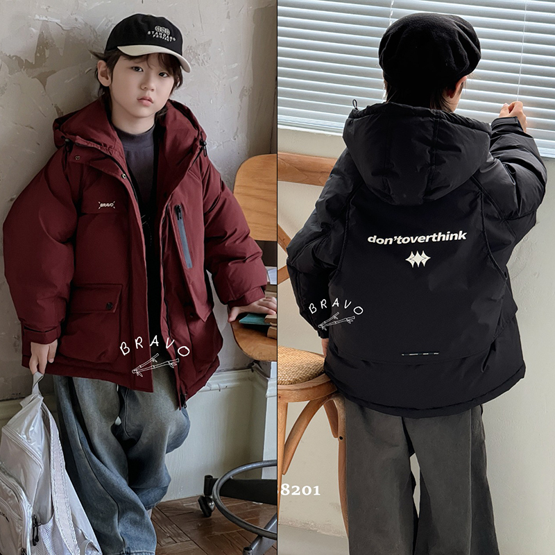 布芮欧白鸭绒保暖连帽加厚羽绒服