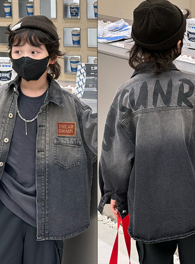 大E小e童装秋季新款韩版儿童牛仔衬衫男女童衬衣外套潮67158