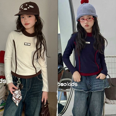 吾束wooso女童修身款长袖T恤