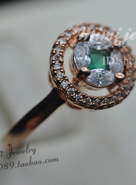 镀金水晶公主风摩登戒指