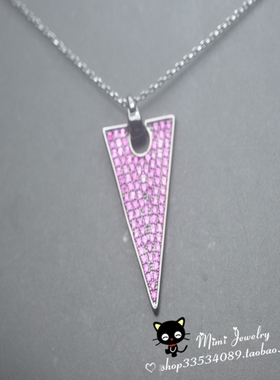 鼎级珠宝18K金时尚摩登微镶工艺短项链锁骨复古vintage潮三角ins