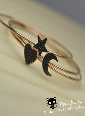 闪耀点钻星辰星星月亮爱心手镯