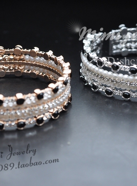 多元素镀金复古摩登叠戴ins手镯