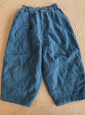 碧云染亚麻色织高品八分棉裤25935A