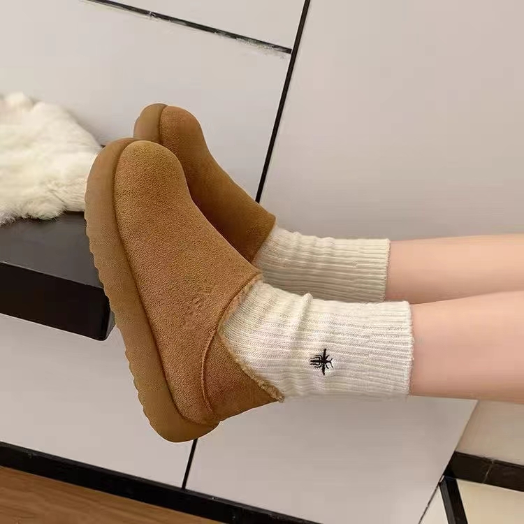 18009加棉勃肯鞋女2025秋冬新增高懒人一脚蹬软底单鞋厚底单鞋潮