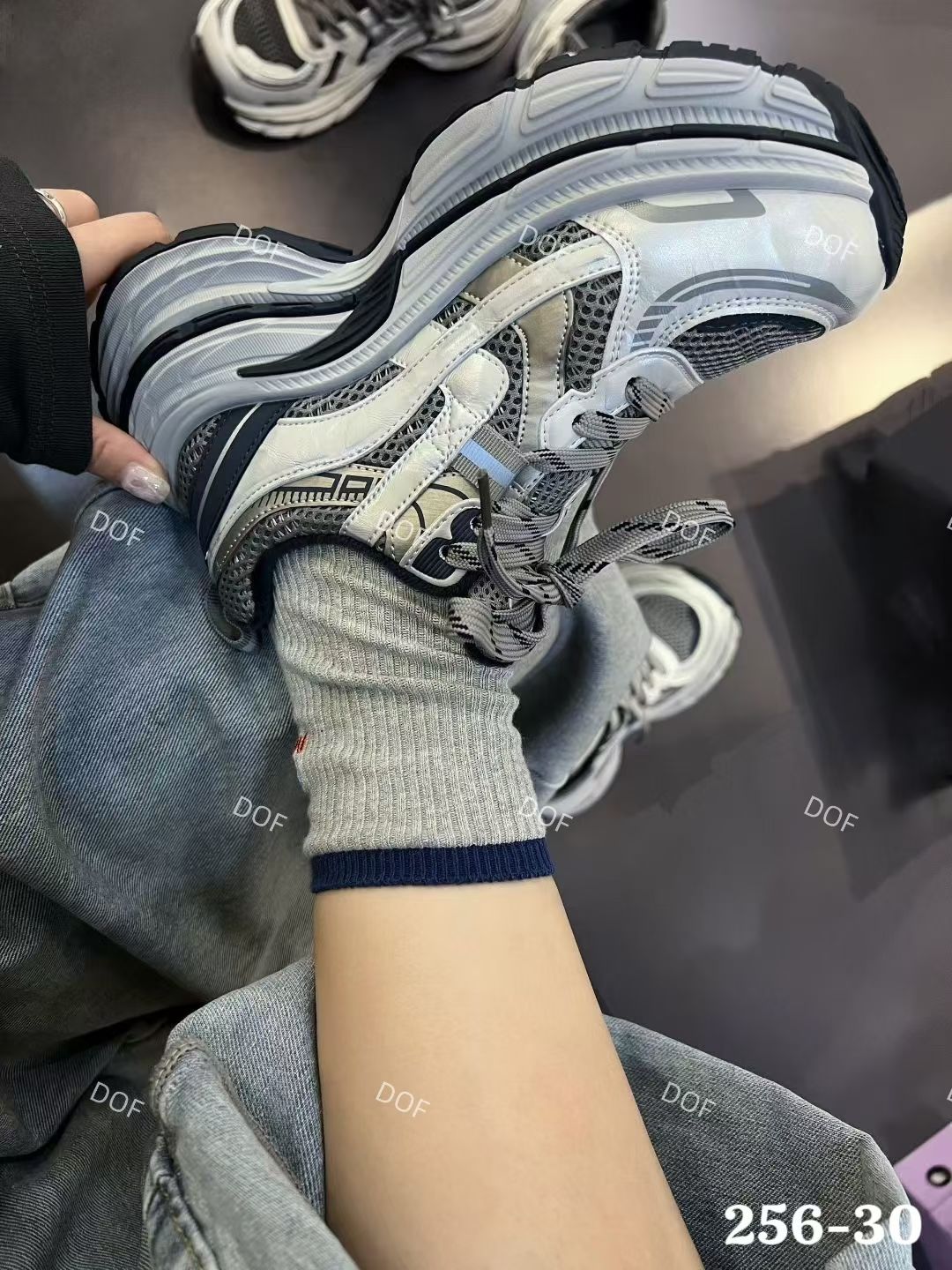 256-30欧货增高5cm显腿长加棉厚底老爹鞋女2025显脚小休闲女鞋潮