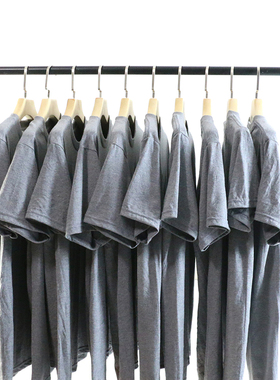 非饱和运动灰 孟加拉造210克重春夏男士圆领打底衫麻灰色短袖T恤