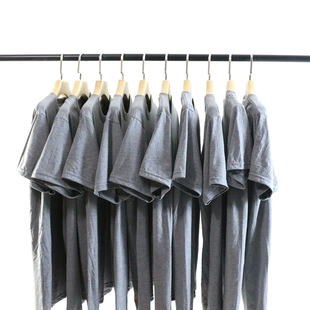 非饱和运动灰 孟加拉造210克重春夏男士圆领打底衫麻灰色短袖T恤