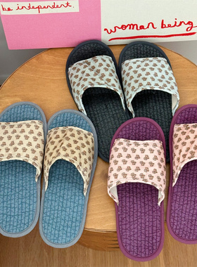 25春韩国拖鞋进口自制轻便家居多色韩国舒适碎花四季女