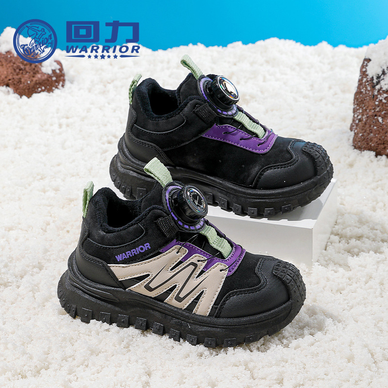 回力旋转扭扣儿童鞋冬季新款运动鞋加绒男女童二棉鞋百搭舒服鞋子