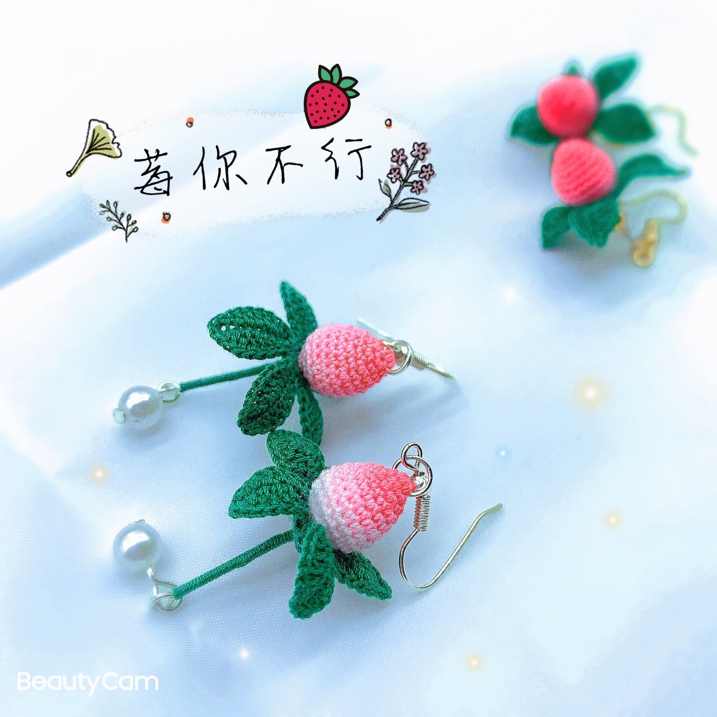 蕾丝手工制作甜美风耳环成品现货