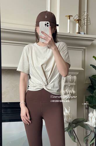 lululemon代购 Crescent Tee 瑜伽宽松休闲软气质柔透气扭结短袖