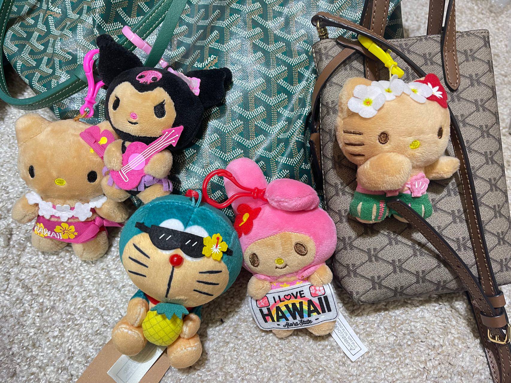 美国Sanrio正版夏威夷黑皮库洛米kitty公仔玩偶娃娃毛绒挂件挂饰
