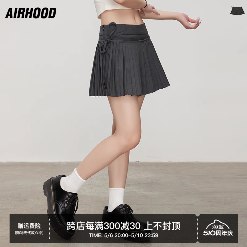 AIRHOOD 夏季高腰百褶短裙女学院风辣妹防走光裤裙压褶A字半身裙 女装/女士精品 半身裙 原图主图