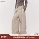 老钱风设计感西装 休闲裤 女宽松bf风高级垂感阔腿裤 AIRHOOD 踩脚裤