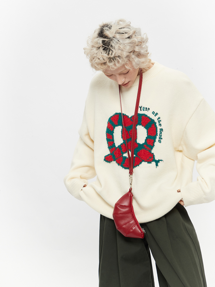 2025 Winter Soft Round Neck Pullover Couple Sweater Women's American Style Loose Casual Knitwear