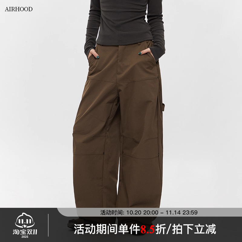AIRHOOD 设计感复古直筒休闲裤男女春季宽松工装美式潮流拖地长裤
