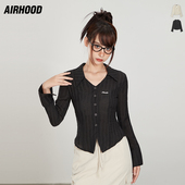 显瘦气质衬衣女翻领辣妹衬衫 时尚 国潮早秋设计感2023新款 AIRHOOD